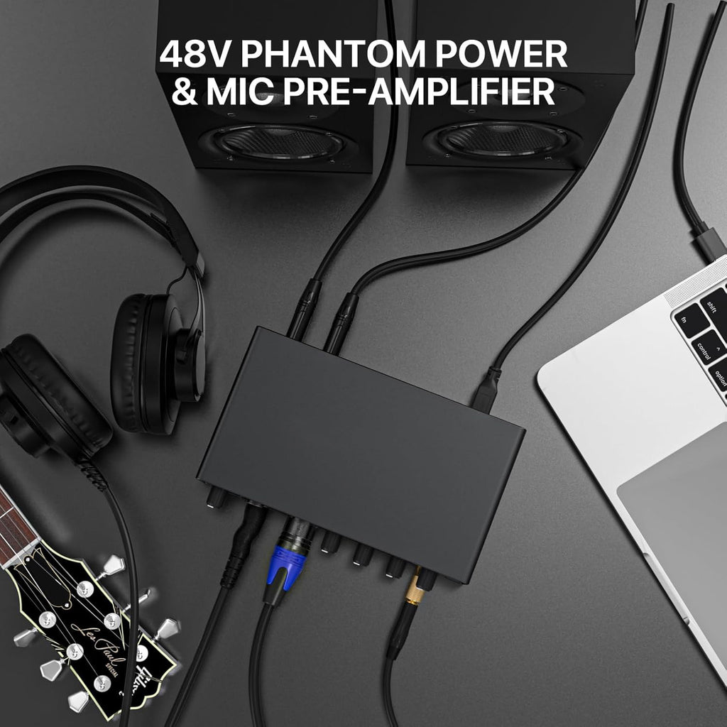 2i2 USB Audio Interface for PC and Mac, 24-bit/192kHz Plug and Play Interface for Recording Music, Studio, Guitar, Podcast, Streaming